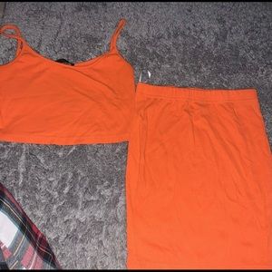 set orange skirt